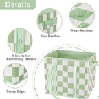 Checkered Reusable Grocery Bags Heavy Duty 3 Pack Foldable Shopping Bags with Handles for Groceries Collapsible Tote