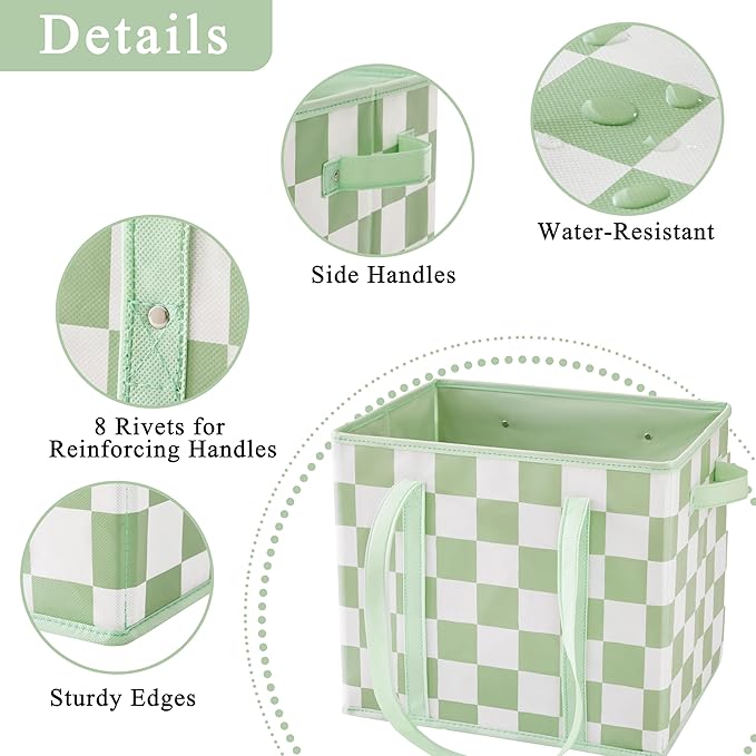 Checkered Reusable Grocery Bags Heavy Duty 3 Pack Foldable Shopping Bags with Handles for Groceries Collapsible Tote