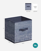 SONGMICS Storage Cubes, 11-Inch Non-Woven Fabric Bins with Double Handles, Set of 6, Closet Organizers for Shelves, Foldable,