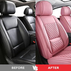 MIROZO Front Seat Covers Pink,2PCS Leather Seat Cover Full Coverage Car Seat Covers Automotive Seat Cover Protector Fit for C