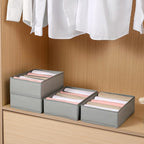 4 Packs T-shirt Drawer Organizers for Clothing,5 Grids Compartment Wardrobe Storage Box, Washable Clothes Organizer for Folde
