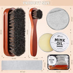 8 Pcs Mink Oil for Leather Shoes Boots 3.5 oz Leather Conditioner and Cleaner with Travel Bag Soften for Boots and Shoes Care