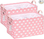Hinwo 2-Pack Large Canvas Fabric Storage Basket with Handles, 33L/8.6-Gal Rectangle Bin, Collapsible Storage Box, Clothes, To