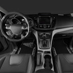CAR PASS Leather Steering Wheel Cover and Waterproof Car Floor Mats,Microfiber Universal Car Combo Fit for 95% Sedan,SUV,Cars