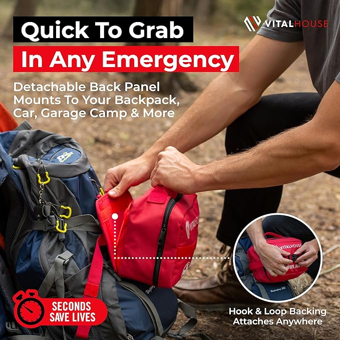 346-Piece First Aid Kit with Tourniquet & Steri-Strips – Physician-Designed Emergency & Trauma Supplies, Waterproof Survival 