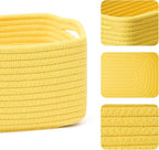 MiniArk Small Storage Baskets for Organizing | Closet Organizer Bins | Shelf Toy Basket | Woven Rope Baskets | Cube Decorativ