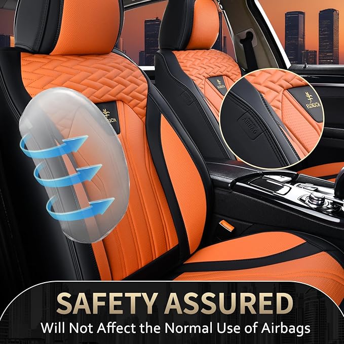 FLORICH Seat Covers for Cars, Waterproof Automotive Seat Covers, Leather Car Seat Covers 2 Pack, Universal Front Seat Cushion