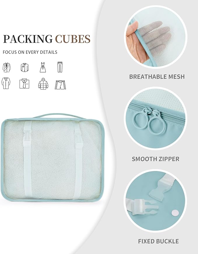 Packing Cubes 11 PCS, Mesh Breathable Luggage Organizers Bags, Packing Organizers, Durable Travel Essentials Bags Set, Travel
