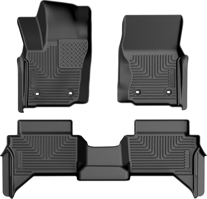 Husky Liners Weatherbeater Floor Mats | Fits 2024-2026 Toyota Tacoma, Crew CAB ONLY & Double CAB ONLY | Front & 2nd Row, 3-pc Black - 94271