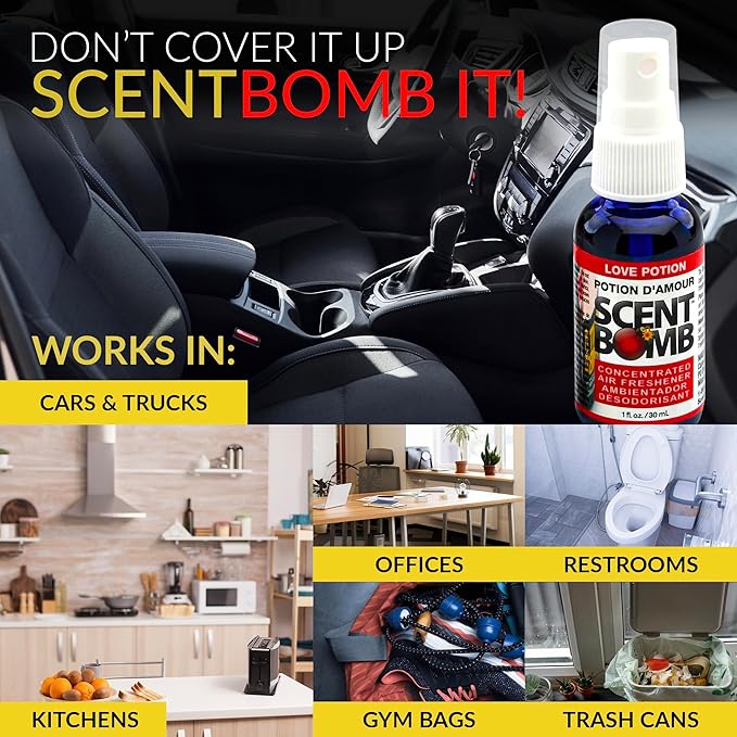 Scent Bomb Air Freshener Spray, Long-Lasting Odor Eliminator - Effective Deodorizer for Home & Car, Fresh Room Spray for Kitc