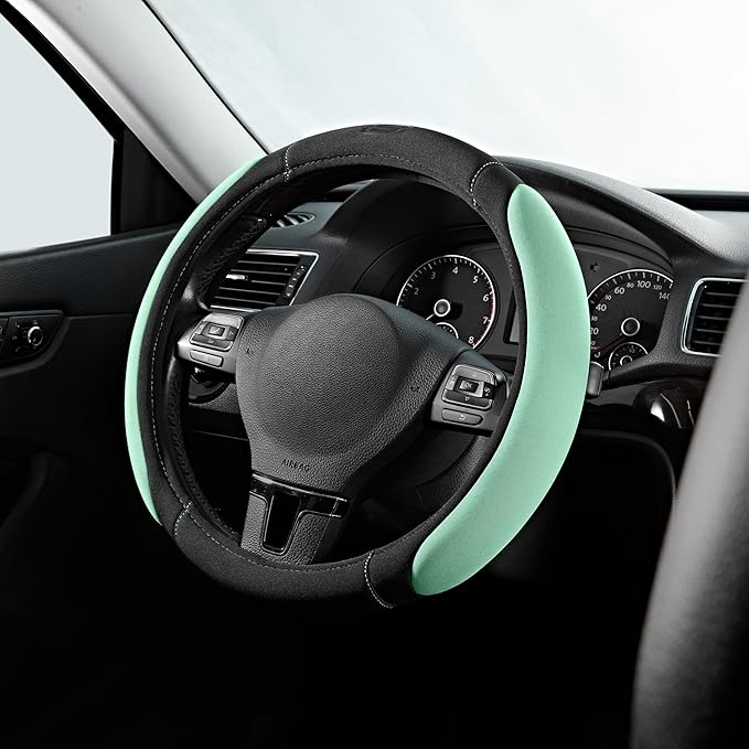 Skechers Memory Foam Steering Wheel Cover, Car Steering Wheel Cover,14.5-15inch Anti-Slip Safety Comfortable Desgin, Universa