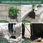 Floor Scraper Multifunctional Garden Shovel with 82” Adjustable Handle & Sharp Blade Heavy Duty All Steel Flat Shovel for Sidewalks Lawn Driveway Garden Weed Ice Dirt Moss Removal