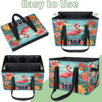 Reusable Grocery Bags Heavy Duty Shopping Bags Foldable Large Tote Bags with Long Handles & Hard Bottom
