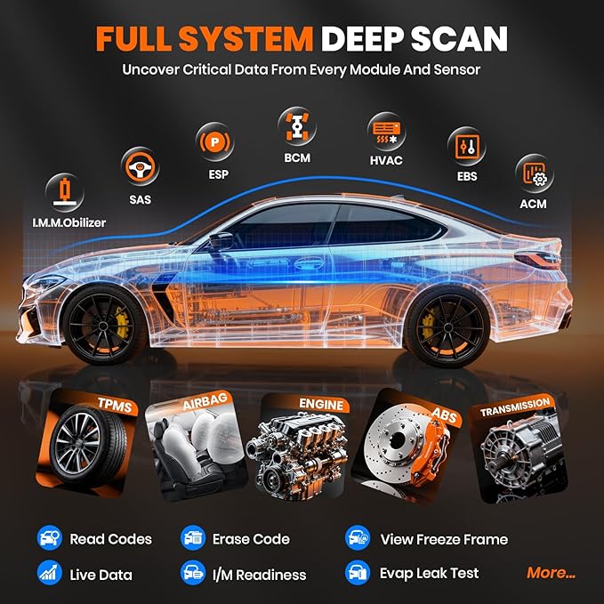 ANCEL DS500 Elite Bidirectional Scan Tool, Full System Car Diagnostic Scanner with 28+ Reset Services, Active Test, CAN-FD,