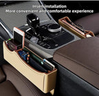 Car Seat Gap Organizer Large Capacity Leather Storage Box with Charging Port Multi-Purpose Car Seat Crevice Storage Solution for Phones Wallets Cards Ideal for Car Organization (Modern, White-Double)