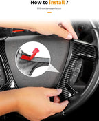 Hoolcar Steering Wheel Cover Trim Compatible with Chevrolet Silverado Tahoe Suburban Avalanche Sierra Yukon 2007-2013 Interior Accessories Steering Wheel Trim, Carbon Fiber