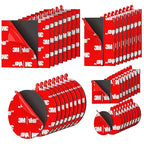 Double Sided Tape Heavy Duty 40PCS Adhesive Pads 1“ and 2” Squares Dots Rectangles Pack Strong Waterproof Mounting Tape for Dashboard Dash Cam Windshield Suction Cup Phone Holders Black