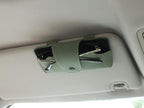 Car Sunglasses Holder for Car Visor Vegan Leather Auto Eyeglass Case with Clip Automotive Interior Visor Accessories