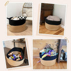 INDRESSME XXXLarge Cotton Rope Basket Woven Baby Laundry Basket Blanket Baskets Toy Baskets with Handle Comforter Cushions St