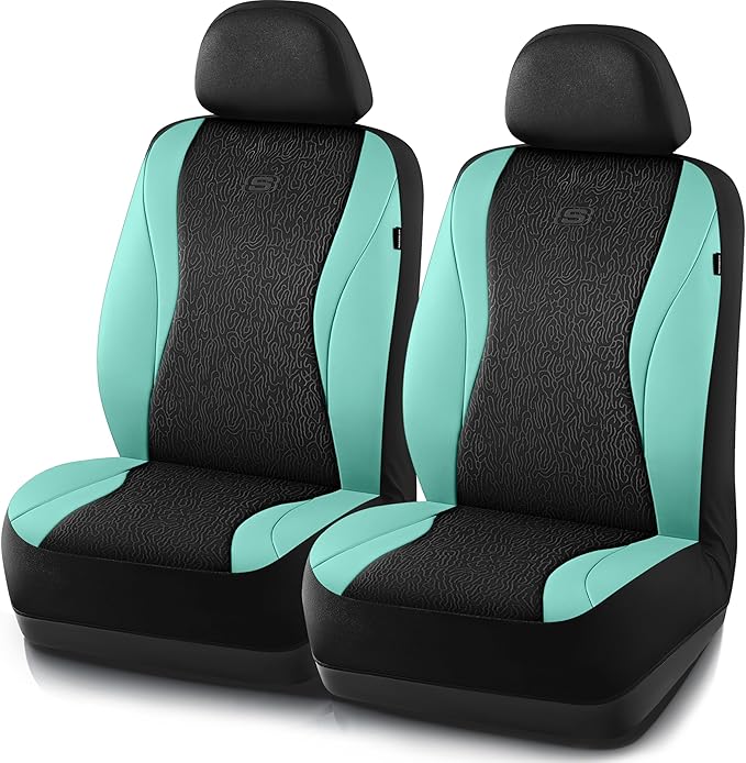 Skechers Car Seat Covers,Leather Seat Covers with GOGA Mat Technology,Waterproof Car Seat Covers Front Seats,Airbag Compatibl