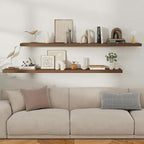 Fun Memories Rustic Wood Floating Shelves for Wall, Space-Saving Wall Mounted Shelves for Bathroom, Bedroom, Living Room and 