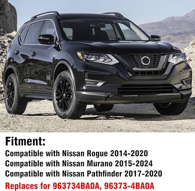 Moonlinks Compatible with Nissan Rogue 2014-2020/Murano 2015-2024/Pathfinder 2017-2020 Right Passenger Mirror Cover Replacement, Glossy Black Right Side Clip-on Mirror Cap Replaces for 96373-4BA0A