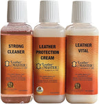Leather Master Strong Leather Care Bundle - 250 ml Exceptional Leather Care Stain Remover, Protector and Polish Kit. Made to 
