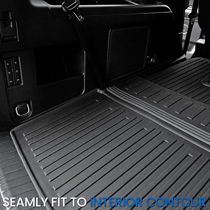 Cargo Mat Backrest Mats for 2018-2024 Ford Expedition/Lincoln Navigator 7/8 Seat(Not for Max or L Model) Accessories, All Weather Cargo Liner Seat Back Cover(Cargo Mat+3rd Row Backrest Mats)