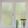 STATINT Reeded Glass Window Privacy Film 3D Decorative Frosted Non Adhesive UV Heat Blocking Day and Night Vinyl Privacy Clings for Bathroom Living Room，29.5 Inch X 13.1 Feet