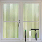 STATINT Reeded Glass Window Privacy Film 3D Decorative Frosted Non Adhesive UV Heat Blocking Day and Night Vinyl Privacy Clings for Bathroom Living Room，29.5 Inch X 13.1 Feet