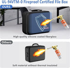 TIGERKING Fire Proof Document Safe Box with Lock and Handle – Fireproof Document Box Organizer with Hard Shell, Portable Fire