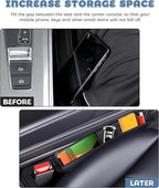 2PCS Car Seat Gap Filler,Car Accessories Car Organizer,Cars Seat Gap Filler Organizer with 2 Storage Areas,Used for Phone,Wallets,Keys,Eyeglasses,Fit for Most Cars,Trucks,SUVs (Carbon Fiber)
