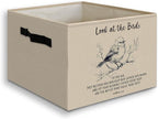 Vintage Christian Bird Foldable Basket Storage Bins Box with Handles, Religious Bible Verse Scripture Bird Collapsible Organi