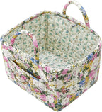 Boho Fabric Storage Basket, Large Capacity Laundry Basket, 12.2'' x 10.23'' x 10.23'' Collapsible Laundry Hamper with Easy Ca