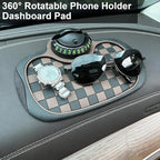 Multifunction Car Anti Slip Mat, 360° Rotatable Phone Holder Dashboard Pad with Temporary Parking Number Rotatable Car Anti S