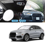 TINGLU Sun Shade for Audi Q3 2013-2018 Accessories Windshield Sun Shade Window Shade UV Rays Protection Sun Visor Cover with Steering Wheel Sunshade Storage Bag