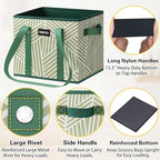 Reusable Grocery Bags 3 Pack - Heavy Duty Reusable Shopping Bags with Hard Bottom & Long Handles, Foldable Utility Tote Bag with Box Shape to Stand Up, 13x10.23x11in, Twill Green