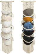 jontell Ball Cap Hanger-2 Pack-Boho Macrame Cap Holder Wall Hat Organizer for Baseball Cap Holder Over Door, Hat Rack for Wal