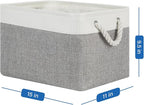 Temary Storage Baskets 4Pack Fabric Storage Bins Clothes Baskets with Rope Handle, Decorative Basket for Gift, Blankets (Whit