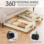 Yecaye 4 Pack Under Bed Storage with Wheels, Under Bed Storage Containers with Lids, Large Under Bed Rolling Storage with Cle