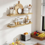 36 Inch Floating Shelves, 8 Inch Deep Floating Shelves for Wall, Hanging Shelf with Invisible Brackets, Deep Shelves for Bath