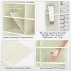 2 Pack 5-Tier Over The Door Organizer with 10 Side Mesh Pockets & Clear Windows, 80 lbs Weight Capacity Hanging Storage for B