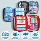 EVERLIT Care Rescue Pack | Family-Friendly First Aid Kit for Kids with 200 Pcs Medical Supplies | Travel-Friendly Compact Sto