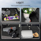 LASFIT Trunk Mat & Backrest Mats for Rivian R1S 2025 2024 2023 2022, All Weather TPE Custom Fit Cargo Liner for R1S Cargo Mat, Black, Easy to Clean
