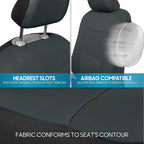 BDK PolyPro Car Seat Covers Full Set in Solid Charcoal – Front and Rear Split Bench Seat Covers for Cars, Easy to Install Car