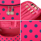 Yeiotsy Travel Cosmetic Bag for Women – Polka Dot Makeup Bag Organizer & Hanging Toiletry Bag