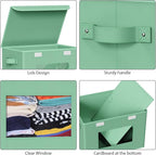 Univivi Collapsible Stackable Storage Bins with Lids [4-Pack] Foldable Fabric Closet Organizer Basket, Closet Organizers and 