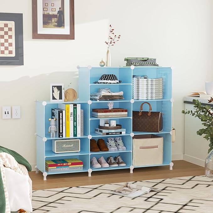 AWTATOS Closet Organizer 8 Cube Storage Shelves Closet Storage Clothes Organizers Stackable Cubby Shelving for Closet Bedroom