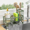 Cisily Kitchen Sink Caddy, Sponge Holder for Kitchen Sink, Kitchen Sink Organzier and Storage with High Brush Holder, 304 Sta