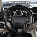Aimato Customized Steering Wheel Cover for Honda Accord 2013-2017/Pilot 2016-2018/Crosstour 2013-2015, Thin,Anti-Slip,Scratch-Resistant Exclusive Car Accessory for Honda,Matte Black